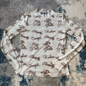 Rodeo Life Cowgirl Western Mesh Top Sz Small NWOT